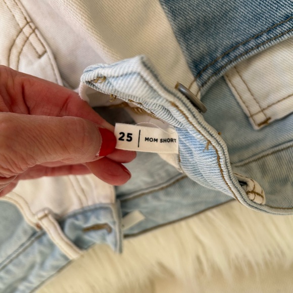 PacSun Patchwork Light Blue and White Denim Cutoff Shorts - Picture 5 of 5